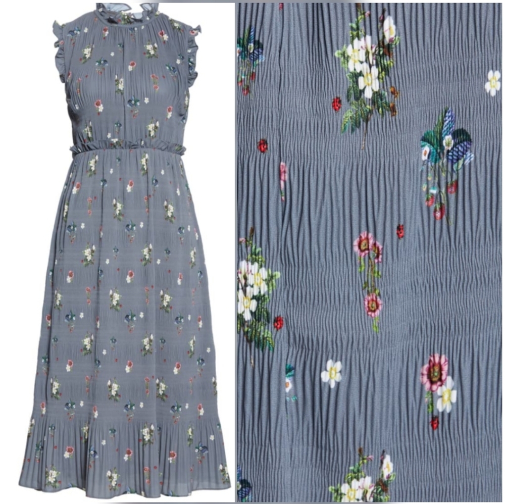 🍒NWT🍒 TED BAKER SMOCK MIDI DRESS - Picture 6 of 14